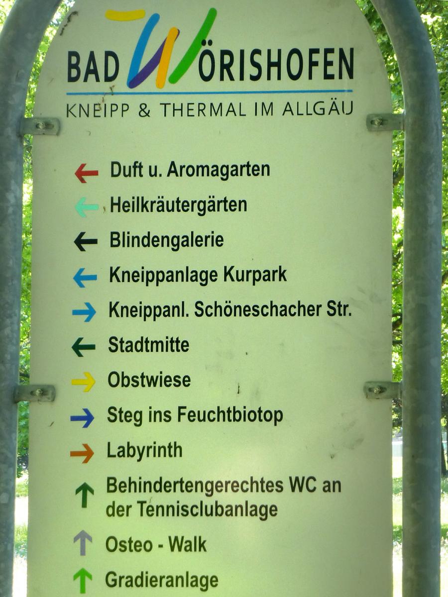 Die Beschilderung im Kurgarten von Bad Wörishofen ist hervorragend - hier der Plan vom Duft- und Aromagarten